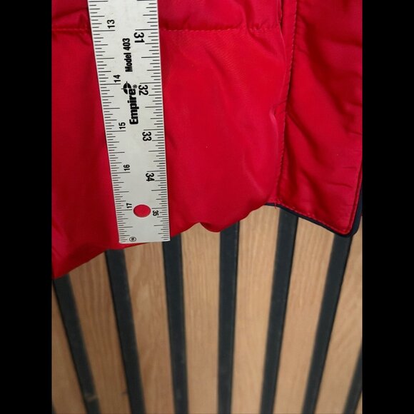 Tommy Hilfigure Jacket Small Womens Red Puffer Faux Fur Hoodie Coat Zippers - Picture 4 of 10